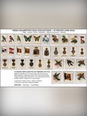 Rare - Cigarette Silks from 1910’s - Array of different designs!!